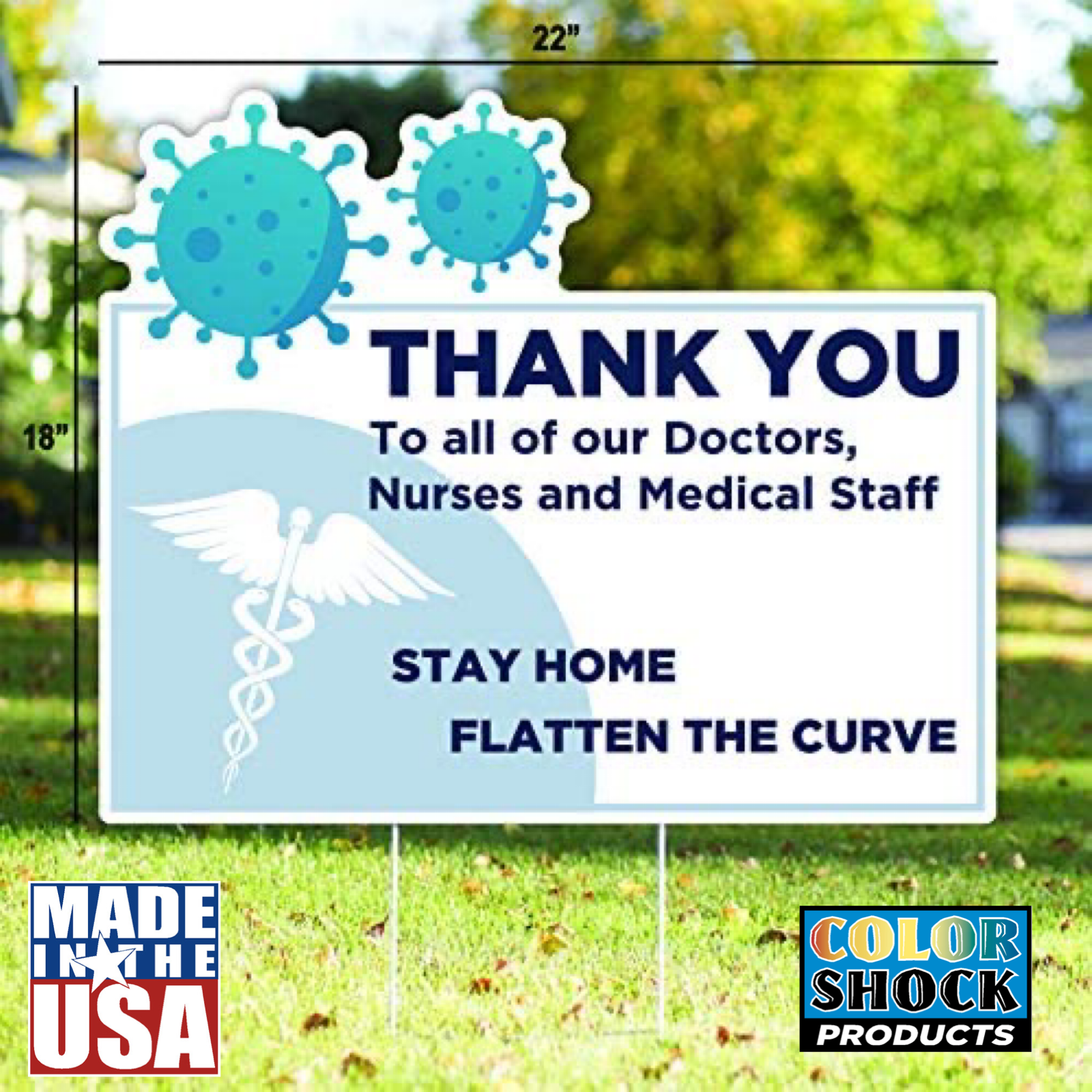 Thank You Doctors, Nurses, and Medical Staff Lawn Sign