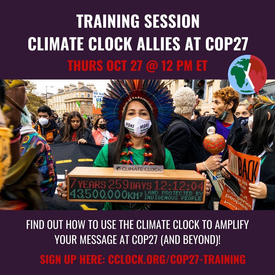 Join our COP27 training session this Thursday. Find out what support we&rsquo;ll be providing on-the-ground at COP27, connect with other activists and partners who are going to Egypt, and join together in our fight for climate justice!

Thurs Oct 12t