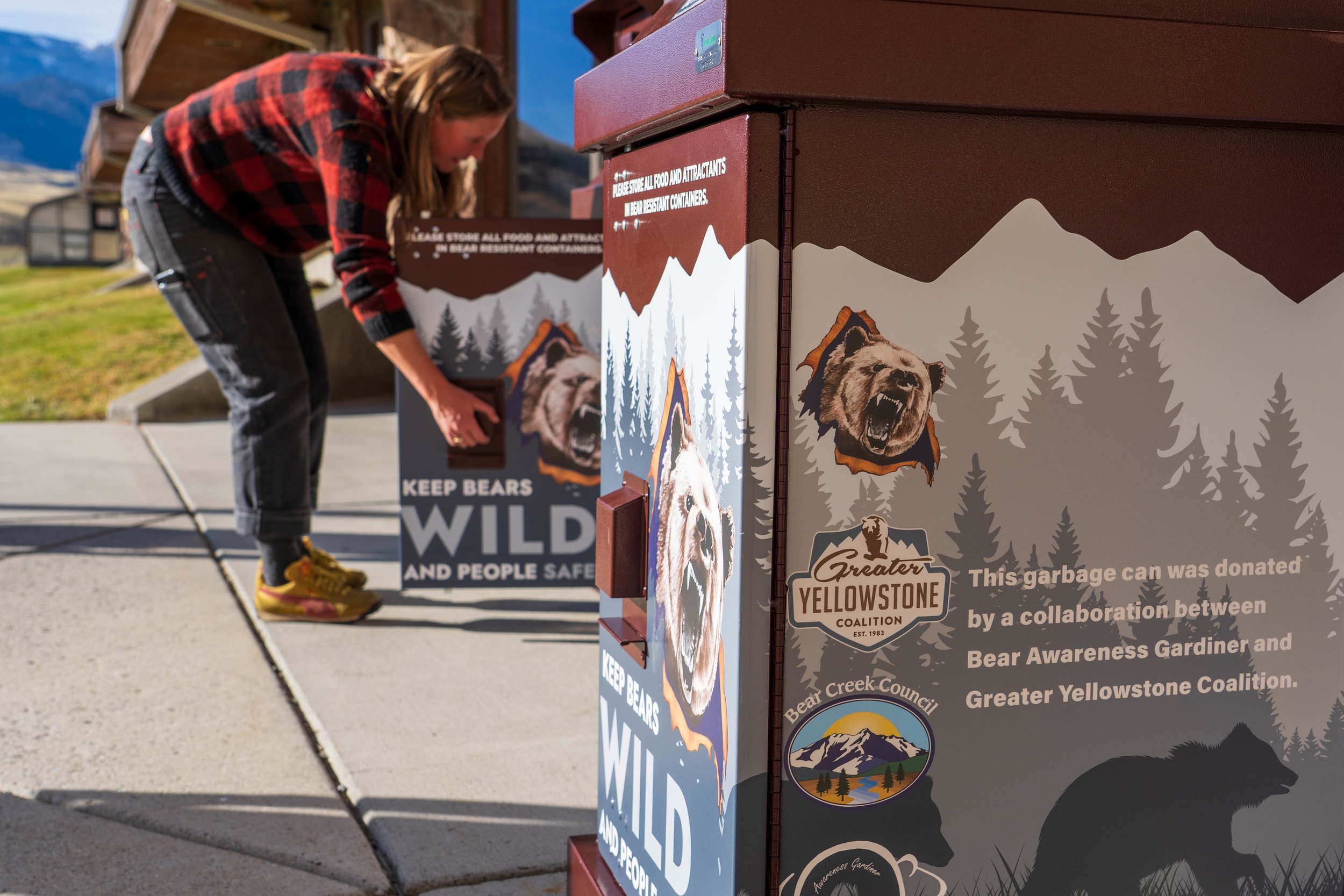 Bruins Protecting Bruins: GYC and Bear Awareness Gardiner Install Bear-Proof Trash Cans at Gardiner Public Schools