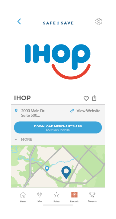 Merchant Screen for Safe 2 Save App